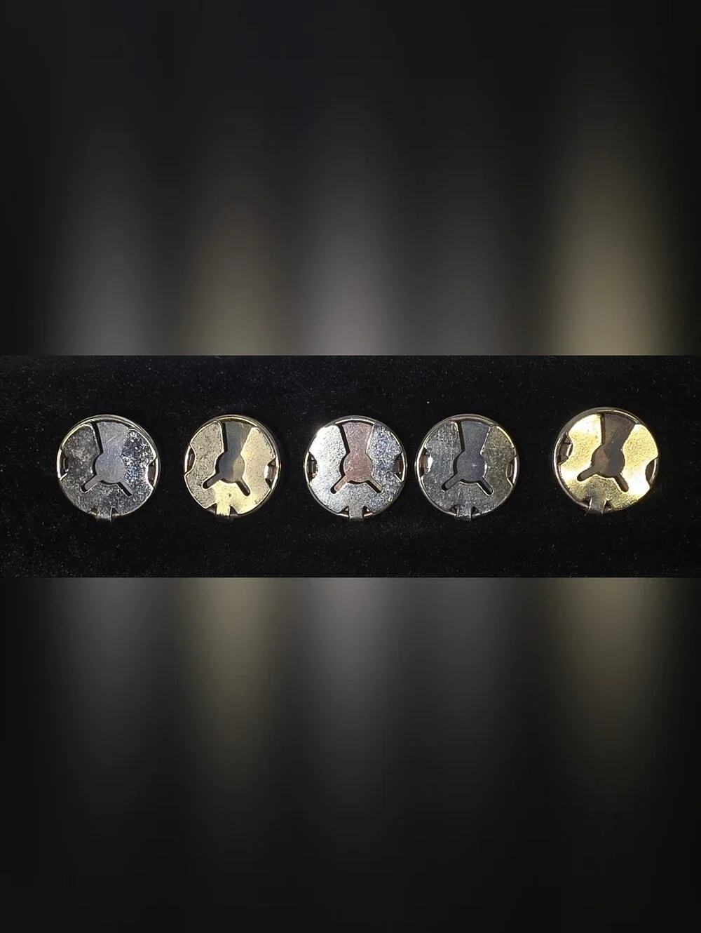 Vintage Sterling Silver Turquoise Bear Paw Button Set(5) - Blue